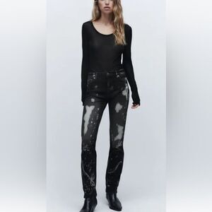 ZARA THE BLEACHED JEANS GRAY SIZE 34 ( US 2 )